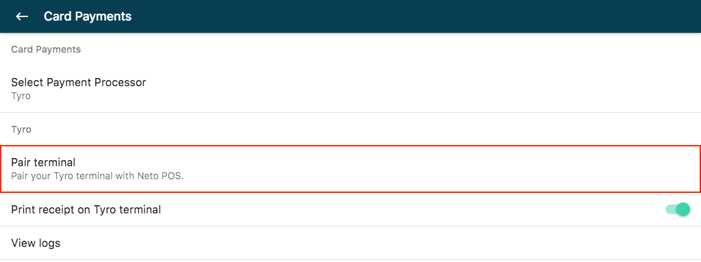 Tyro Eftpos Terminal POS Setup